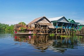 1 Day-Private Tour: Natural Waterfall + Hidden Temple  Of Beng Mealea & Floating Village  ( Option 4 )
